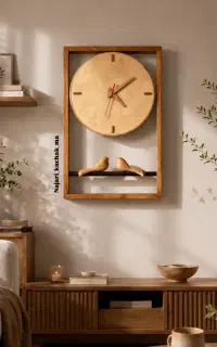 ساعت دیواری گنجشک چوبی عمودی سایز ۴۰×۷۰