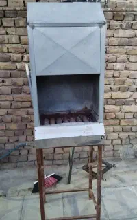 کباب پز گازی  همراه تمام چدنی ها کامل