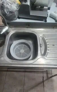 سینک دو لگنه همراه با شیر مخلوط اهرمی