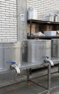 دیگ پلوپز و خورشت پز 25 کیلویی استوانه‌ ای استیل