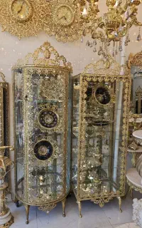 کنارسالنی بوفه ساعت میز تلویزیون برنجی خالص