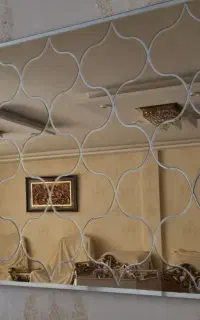 آینه دکوراتیو رنگ شامپانی ابعاد۸۰ در ۱۸۰