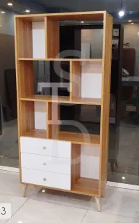 کتابخانه‌ تمام MDF و قفسه بدون محدودیت طرح کد 102