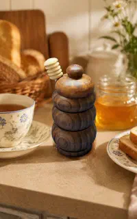 جار عسل چوبی دست‌ساز - طرح کندو (شیک و دکوری)
