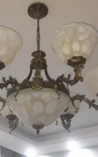 لوستر کلاسیک ۶ شاخه جفتی ۹ آباژور شیک جفتی۷