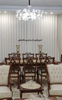 پرده تور لب حاشیه نئوکلاسیک