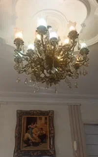 لوستر برنجی سایز بزرگ ۱۶شاخه