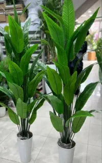 برگ لمسی به همراه گلدان پی وی سی