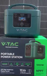 پاور استیشن ۱۰۰۰ وات V-TAC نیروگاه خورشیدی بی‌صدا
