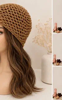 کلاه قلاب بافی ترندی بهاره و تابستانه