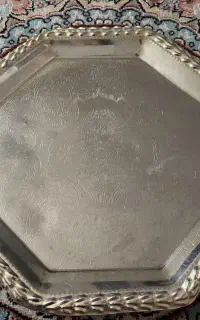 سینی،شمعدان،ساعت،عصرانه خوری
