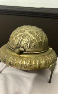 خاویار خوری  قلم دست برنجی قدیمی