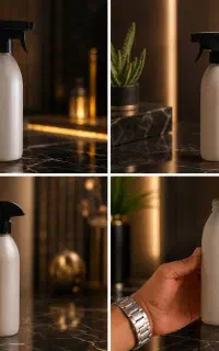 فروش عمده بطری محلول پاش 500 cc نقره ای با اسپری