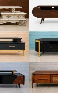 میز تلویزیون شیک و مدرن MDF وکیوم و چوب