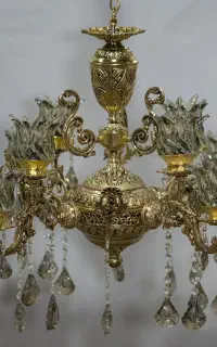 لوستر ۸شعله آناهیتا طلایی سیاه قلم