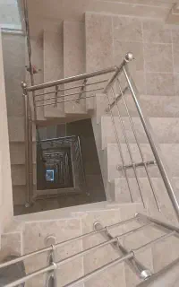 نرده استیل.استاتیک .درب، حفاظ استیل پله گرد