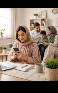 کار غیرحضوری در خانه با گوشی همراه