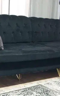مبل ۷نفره در حد نو سرمه ای پایه استیل