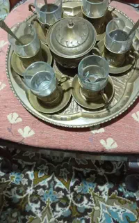 سرویس چایخوری برنجی کلکسیونی آنتیک
