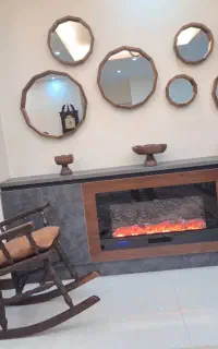 آیینه گرد چوبی