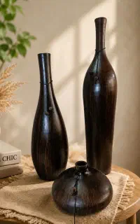 فروش گلدان سفال طرح چوب