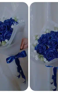 دسته گل و باکس گل روبانی