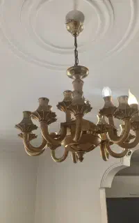 لوستر روکش طلا ۱۵ شعله
