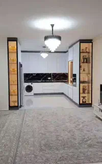 کابینت بوفه دار درب شیشه ای لاین نوری//آماده مجلل