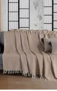 شال یا روکش مبل رنگ کرم