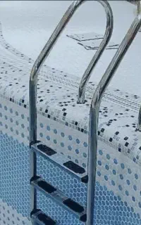 پله نردبان استخری استیل کف استیل و کف پلاستیک