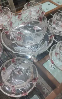 سرویس کامل کریستال والتر گلس آلمان طرح گل لاله