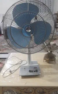 پنکه قدیمی ژاپنی اصل پره فلزی پایه تمام فلزی