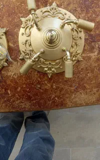 لوستر سقف کوتاه ۴ شعله ولامپ شمعی