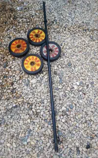 میله هالتر۱۵۰سانتی با۴تا صفحه۵کیلویی