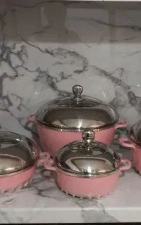 سرویس قابلمه چدنی ۱۰ پارچه  بوش آلمان داخل سرامیکی