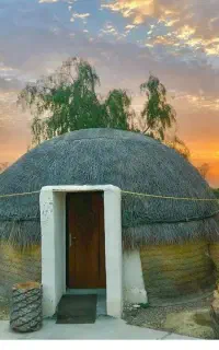 آلاچیق سنتی کپری چوب خرما