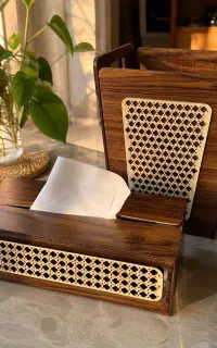 جا دستمال کاغذی و سطل آشغال