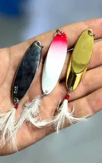 قاشقک ماهیگیری فولادی فلزی پر دار کد ۱۲۰