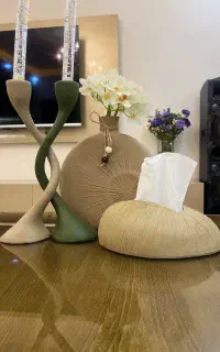 گلدان به همراه جا شمعی و جا دستمال