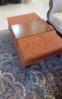 میز جلو مبلی چوب و پارچه شیک