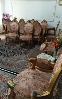مبل سلطنتی ۹نفره و میز ناهارخوری