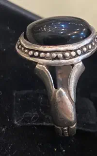 انگشتر نقره عقیق سیاه