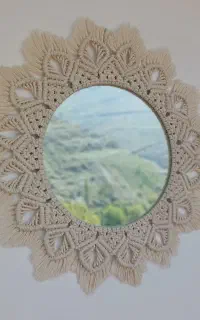 آینه دیواری مکرومه دست‌باف
