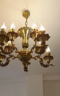 فروش لوستر ۵ شاخه ۱۰ شعله برنجی