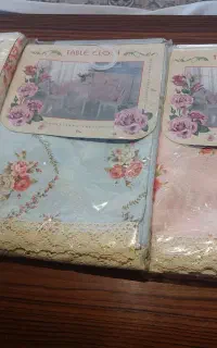 رومیزی پارچه ای خارجی با تورهای کتون قلاب بافی