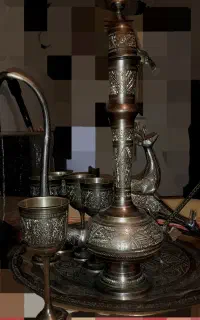 ست گلاب پاش شراب خوری سینی گوزن هندی برنجی