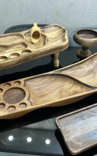 کرایه چیدمان میز ظروف چوبی پروانه کلمن شیشه ای