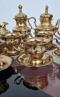 ست چایخوری سرامیکی طلایی
