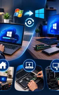 ارتقای سیستم و تعویض ویندوز در منزل