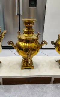 سماور ذغالی ۶ لیتر خالص برنزی سنگین و اعلا